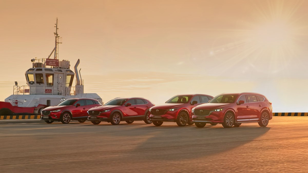 Sắc đỏ Soul Red Crystal trên các mẫu SUV Mazda.